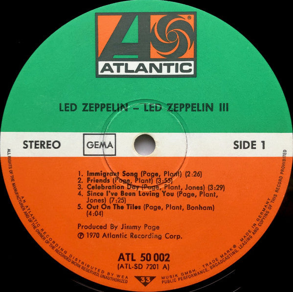 Led Zeppelin : Led Zeppelin III (LP, Album, RE)