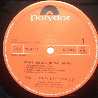 Roger Chapman And The Shortlist : He Was… She Was… You Was… We Was… (2xLP, Album)