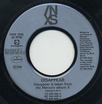 INXS : Disappear (7", Juk)