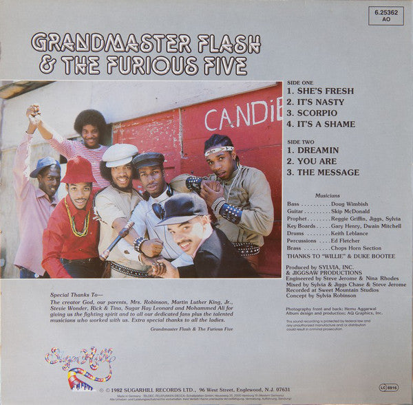 Grandmaster Flash & The Furious Five : The Message (LP, Album)