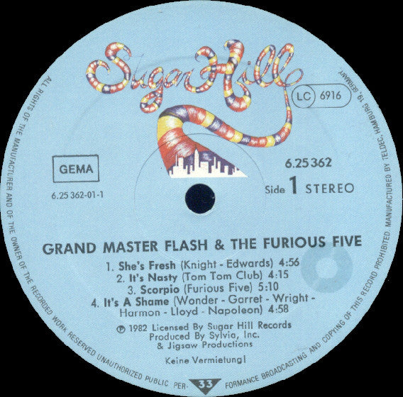 Grandmaster Flash & The Furious Five : The Message (LP, Album)