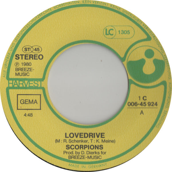 Scorpions : Lovedrive (7")