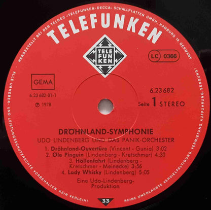 Udo Lindenberg Und Das Panikorchester : Dröhnland Symphonie (LP, Album, Red)