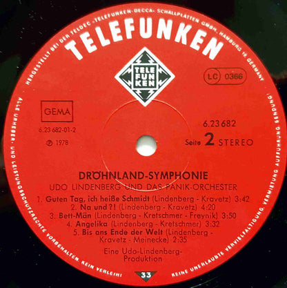 Udo Lindenberg Und Das Panikorchester : Dröhnland Symphonie (LP, Album, Red)