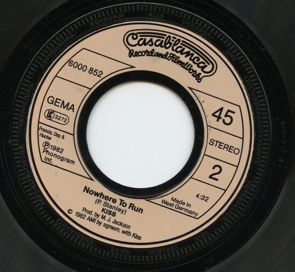 Kiss : Down On Your Knees (7", Single)