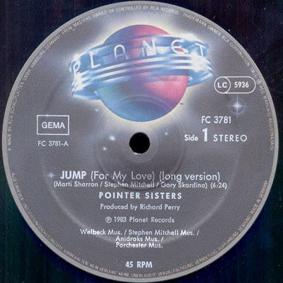 Pointer Sisters : Jump (For My Love) (12", Maxi)