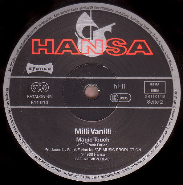 Milli Vanilli : Girl You Know It's True (12", Maxi)