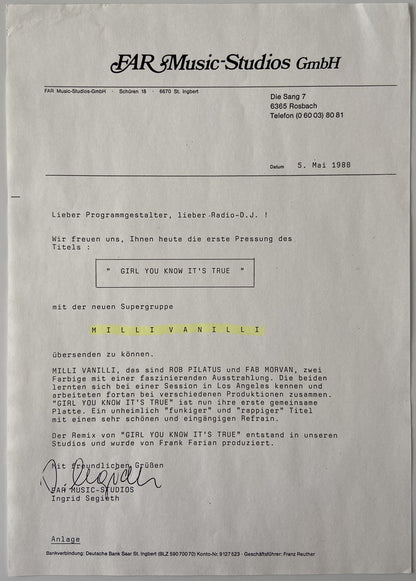 Milli Vanilli : Girl You Know It's True (12", Maxi)