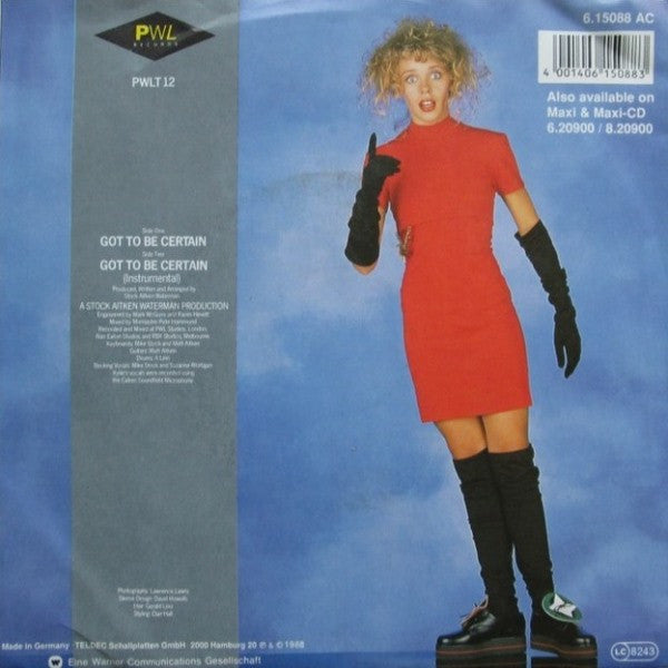 Kylie Minogue : Got To Be Certain (7", Single)
