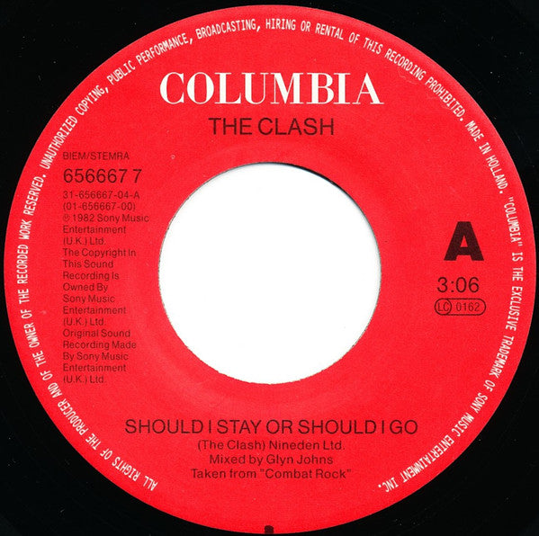 The Clash / BAD II* : Should I Stay Or Should I Go / Rush (7", Single, Lar)
