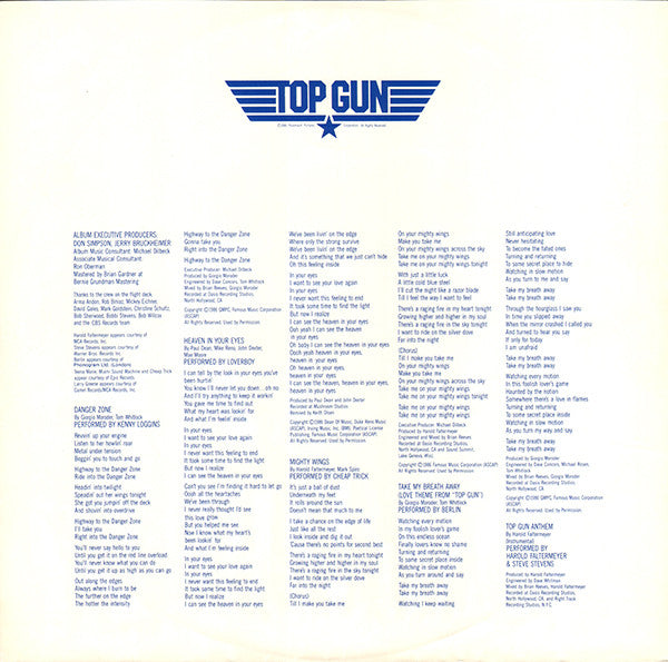 Various : Top Gun (Original Motion Picture Soundtrack) (LP, Album)