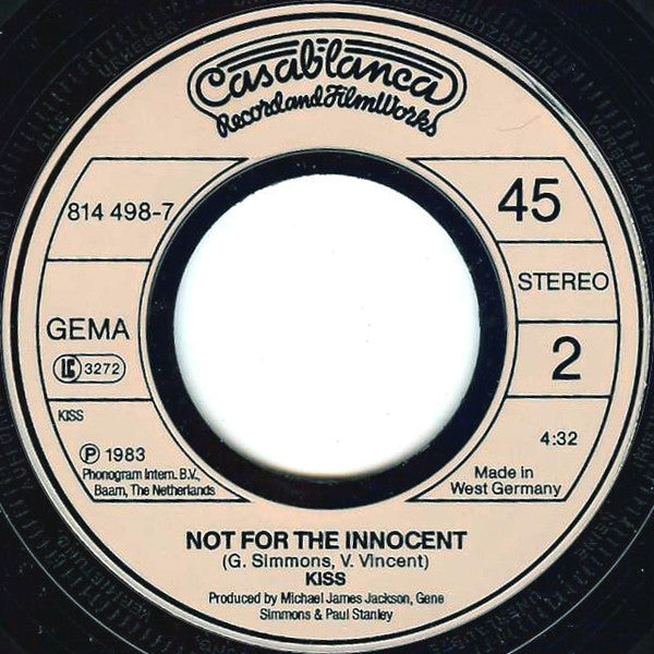 Kiss : Lick It Up (7", Single)