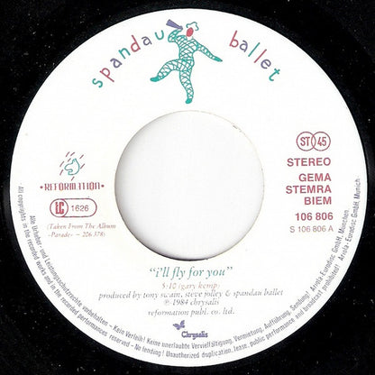 Spandau Ballet : I'll Fly For You (7", Single)