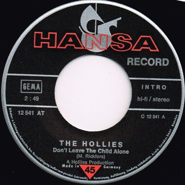 The Hollies : Don't Leave The Child Alone / Blue In The Morning (7", Single)