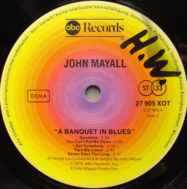John Mayall : A Banquet In Blues (LP, Album)