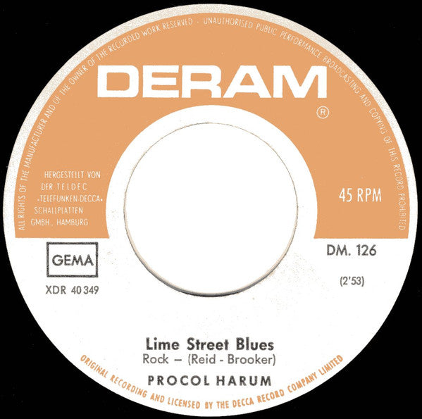 Procol Harum : A Whiter Shade Of Pale (7", Single)
