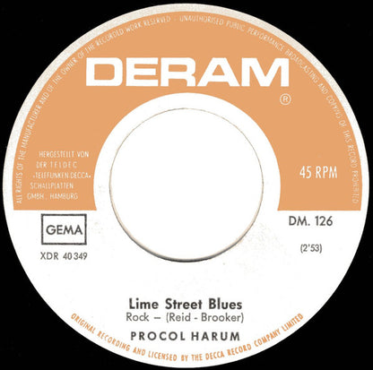 Procol Harum : A Whiter Shade Of Pale (7", Single)