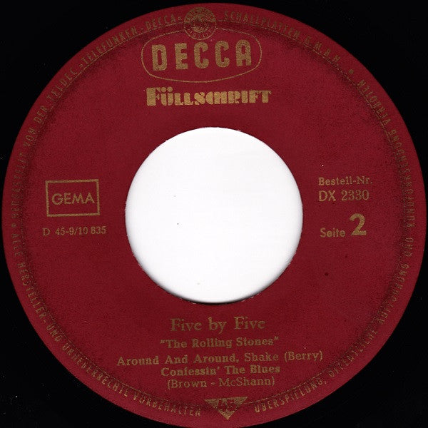 The Rolling Stones : Five By Five (7", EP, Mono)