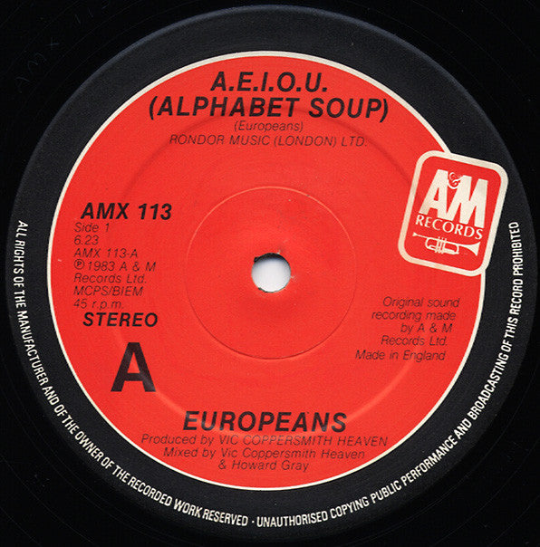 Europeans : A.E.I.O.U. (12", Single)