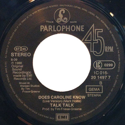 Talk Talk : I Don't Believe In You (7", Single)