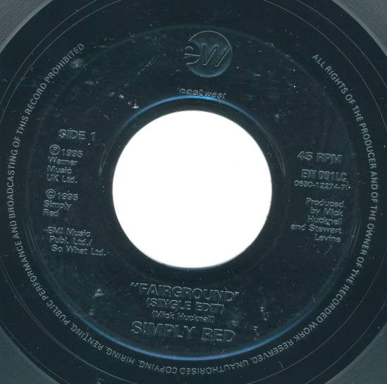 Simply Red : Fairground (7", Single, Jukebox)