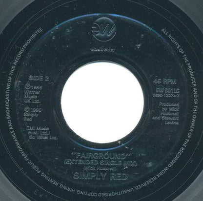 Simply Red : Fairground (7", Single, Jukebox)