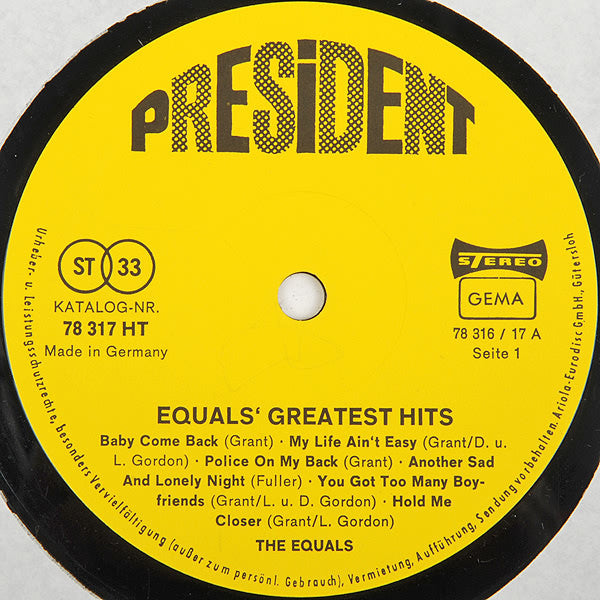 The Equals : Equals' Greatest Hits (LP, Comp)