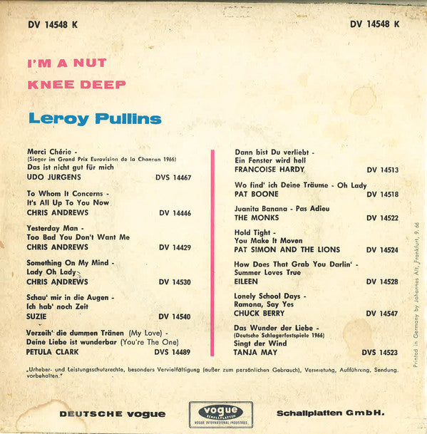 Leroy Pullins : I'm A Nut (7", Single)