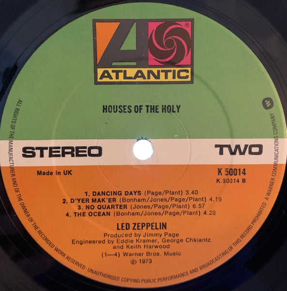 Led Zeppelin : Houses Of The Holy (LP, Album, RE)