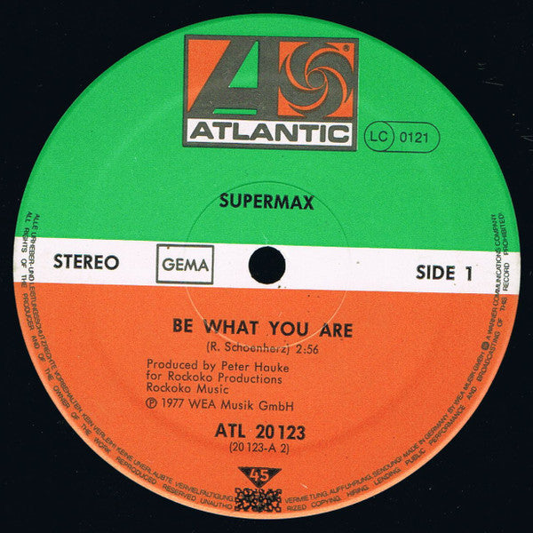Supermax : Be What You Are (12", Maxi, Ltd)