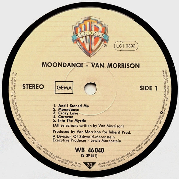 Van Morrison : Moondance (LP, Album, RE)