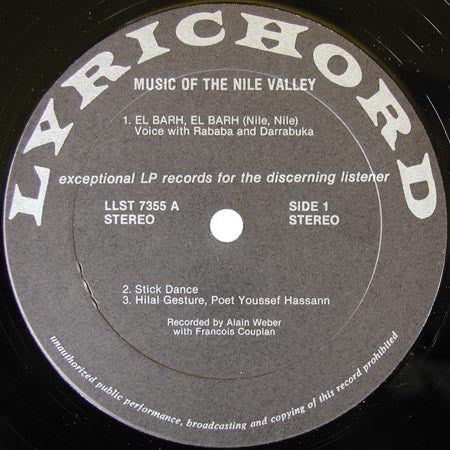 Various : Music Of The Nile Valley (LP, Album)