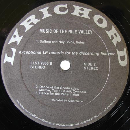 Various : Music Of The Nile Valley (LP, Album)