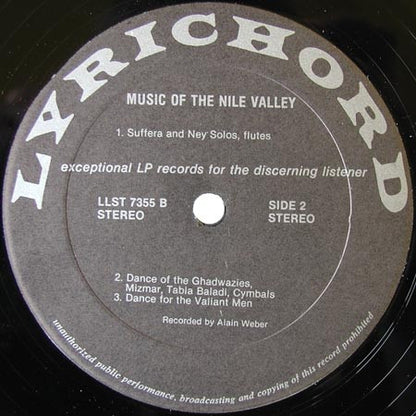 Various : Music Of The Nile Valley (LP, Album)
