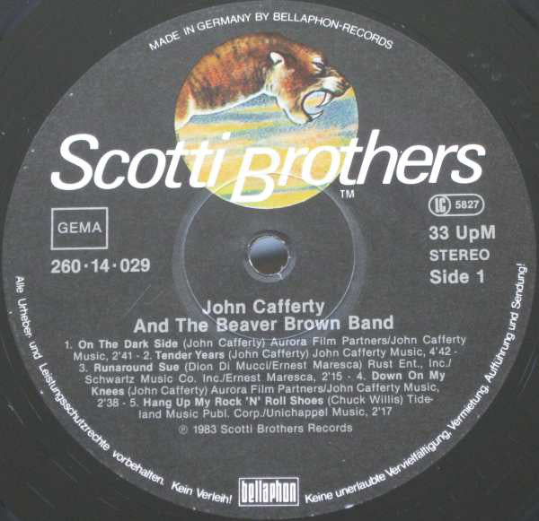 John Cafferty And The Beaver Brown Band : Eddie & The Cruisers (Soundtrack) (LP, Album)