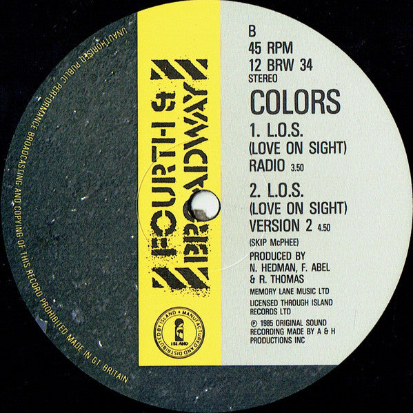 Colors (3) : L.O.S. (Love On Sight) (12")