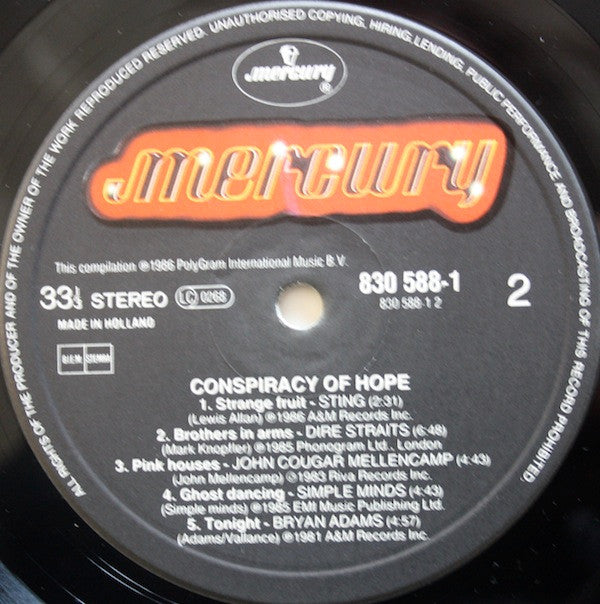 Various : Conspiracy Of Hope (LP, Comp)