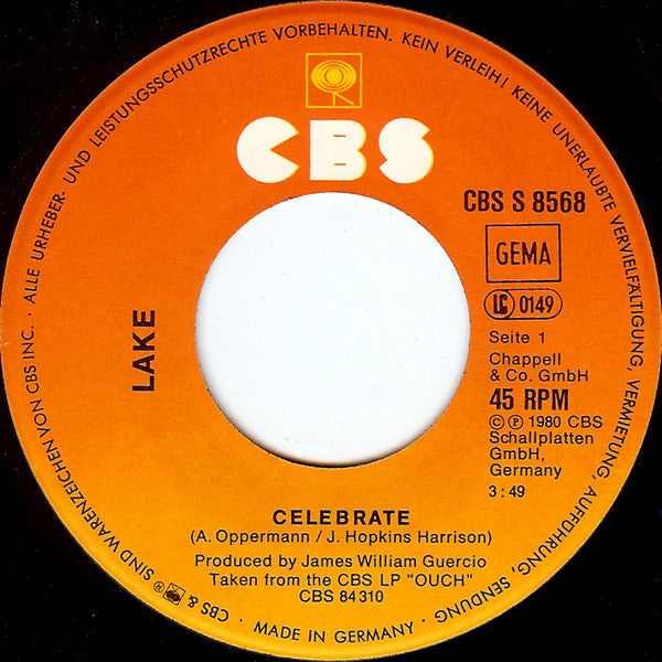 Lake (2) : Celebrate (7", Single)