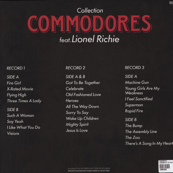 Commodores Feat. Lionel Richie : Collection (3xLP, Album + Box, Comp)