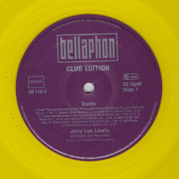 Jerry Lee Lewis And Friends : Duets (LP, Album, Club, RE, Yel)