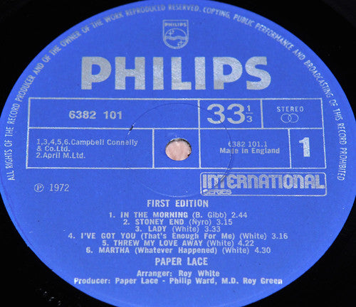 Paper Lace : First Edition (LP, Album)