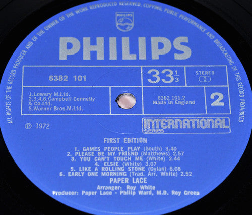 Paper Lace : First Edition (LP, Album)