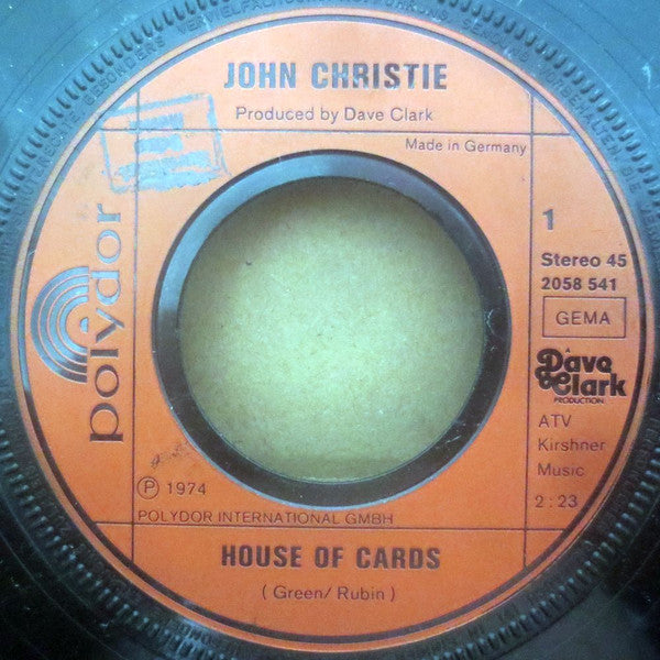 John Christie : House Of Cards (7", Single)