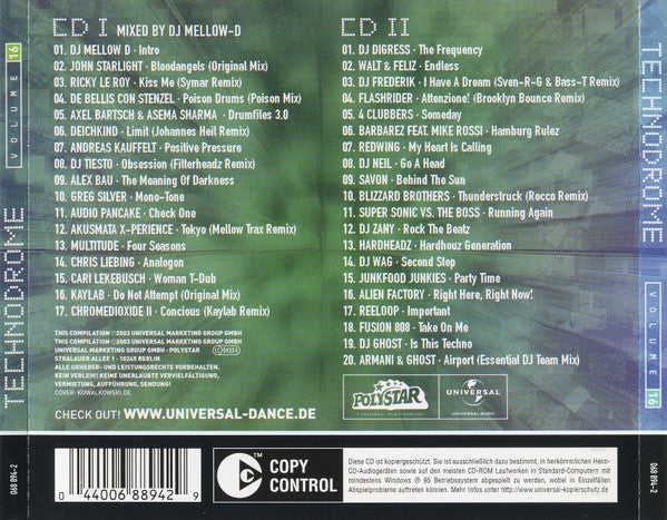 Various : Technodrome Volume 16 (CD, Copy Prot., Mixed + CD, Comp, Copy Prot.)