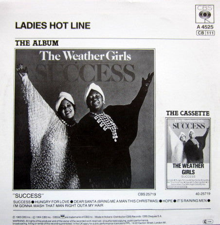 The Weather Girls : I'm Gonna Wash That Man Right Outa My Hair / Ladies Hot Line (7")