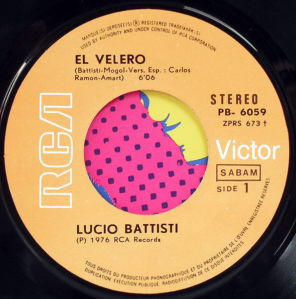 Lucio Battisti : El Velero / Respirando - En Español (7")