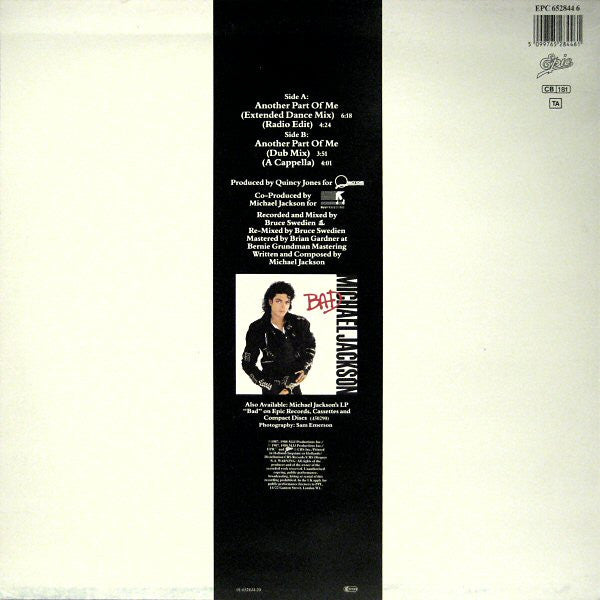 Michael Jackson : Another Part Of Me (Extended Dance Mix) (12", Maxi)