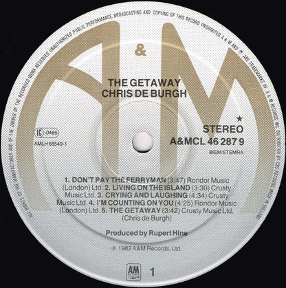 Chris de Burgh : The Getaway (LP, Album, Club)