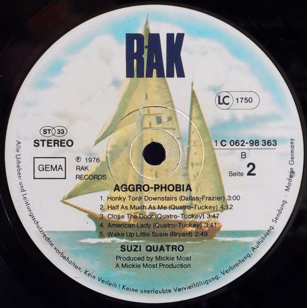 Suzi Quatro : Aggro-Phobia (LP, Album)