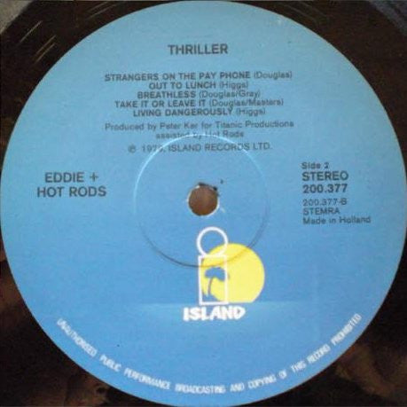 Eddie And The Hot Rods : Thriller (LP, Album)